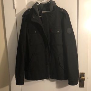 Levi’s military style field jacket with hood.